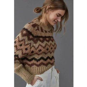Anthropologie Carson Geometric Sweater
